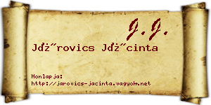 Járovics Jácinta névjegykártya